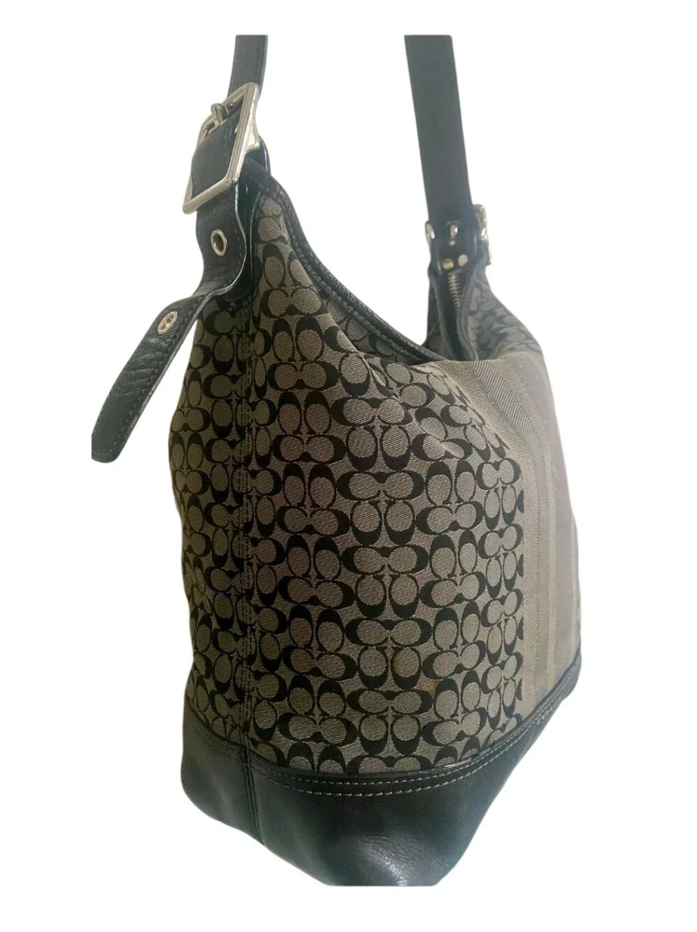 Coach Legacy 19918 Signature Stripe Duffle Bag Shoulder Bag EUC 2012 - Picture 2 of 7